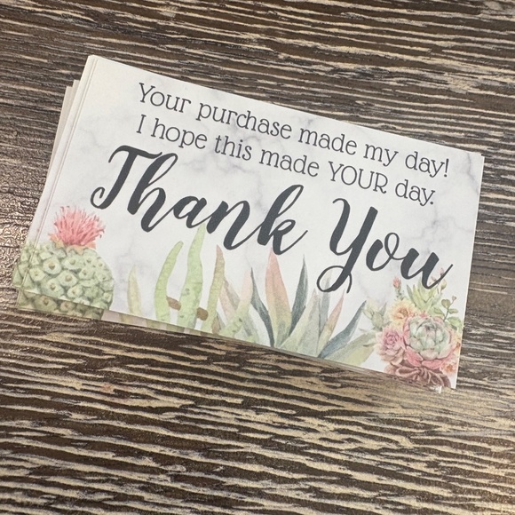 50 THANK YOU - BUSINESS CARDS - CACTUS DESIGN - Picture 5 of 8